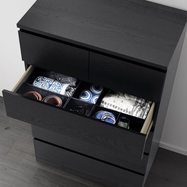 MALM Commode à 6 tiroirs - brun-noir - IKEA