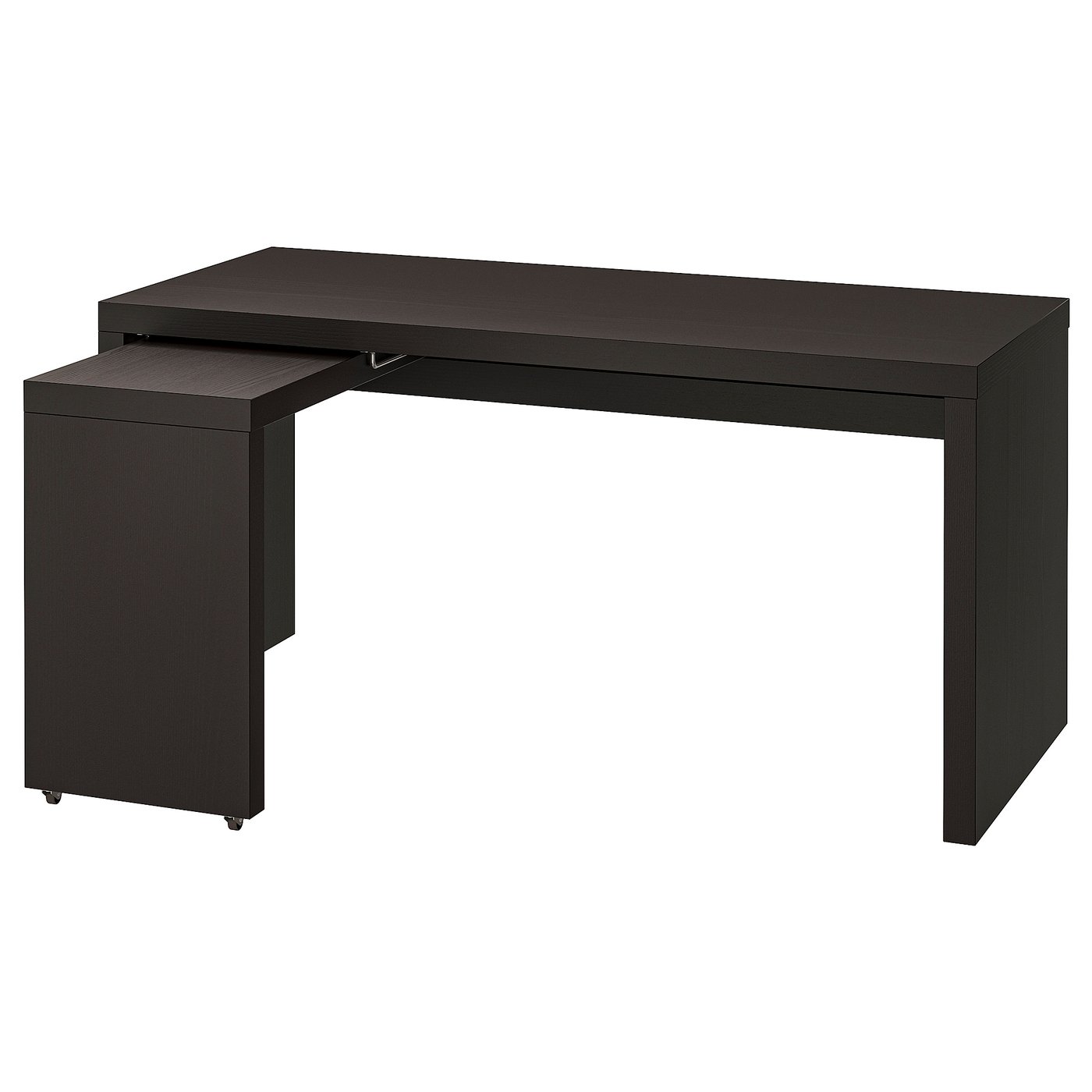 MALM Bureau à retour coulissant, brunnoir, 151x65cm. Magasinez chez