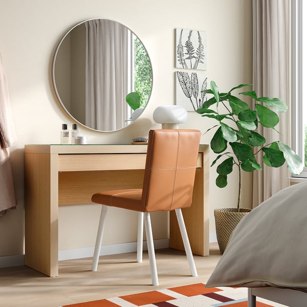 MALM Coiffeuse, chêne plaqué blanchi, 47 1/4x16 1/8x30 3/4 "