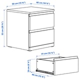 MALM / STORKLINTA Mobilier chambre, ensemble de 2, brun foncé plaqué/brun foncé eff chêne, Très grand 2 places