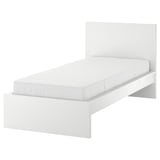 MALM Structure de lit avec matelas, blanc/Vesteröy mi-ferme, 1 place