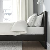 MALM Structure de lit avec matelas, brun-noir/Vesteröy mi-ferme, Très grand 2 places
