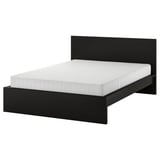 MALM Structure de lit avec matelas, brun-noir/Vesteröy mi-ferme, Très grand 2 places