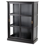 MALSJÖ Vitrine, teinté noir, 40 1/2x18 7/8x55 1/2 "