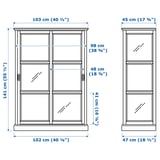 MALSJÖ Vitrine, teinté noir, 40 1/2x18 7/8x55 1/2 "