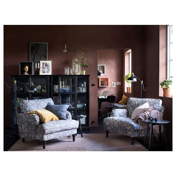 MALSJÖ Vitrine, teinté noir, 40 1/2x18 7/8x55 1/2 "