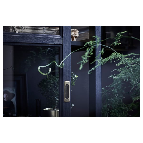 MALSJÖ Vitrine, teinté noir, 40 1/2x18 7/8x55 1/2 "