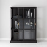 MALSJÖ Vitrine, teinté noir, 40 1/2x18 7/8x55 1/2 "