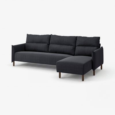 MANNARP Canapé 4 places av méridienne, Saxemara bleu-noir