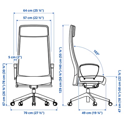 MARKUS Chaise de bureau, Vissle gris foncé, Grand