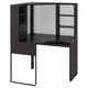 MICKE Poste de travail d'angle, brun-noir, 39 3/8x55 7/8 "