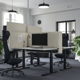 MITTZON Bureau assis-debout, électrique blanc/noir, 55 1/8x31 1/2 "