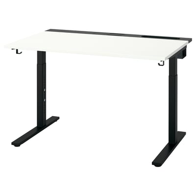 MITTZON Bureau, blanc/noir, 47 1/4x31 1/2 "