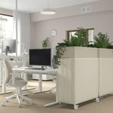 MITTZON Jardinière acoustique à roulettes, Gunnared beige, 39 3/8x16 1/2x48 3/8 "