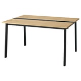 MITTZON Table conférence, chêne plaqué/noir, 55 1/8x42 1/2x29 1/2 "