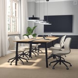 MITTZON Table conférence, chêne plaqué/noir, 55 1/8x42 1/2x29 1/2 "