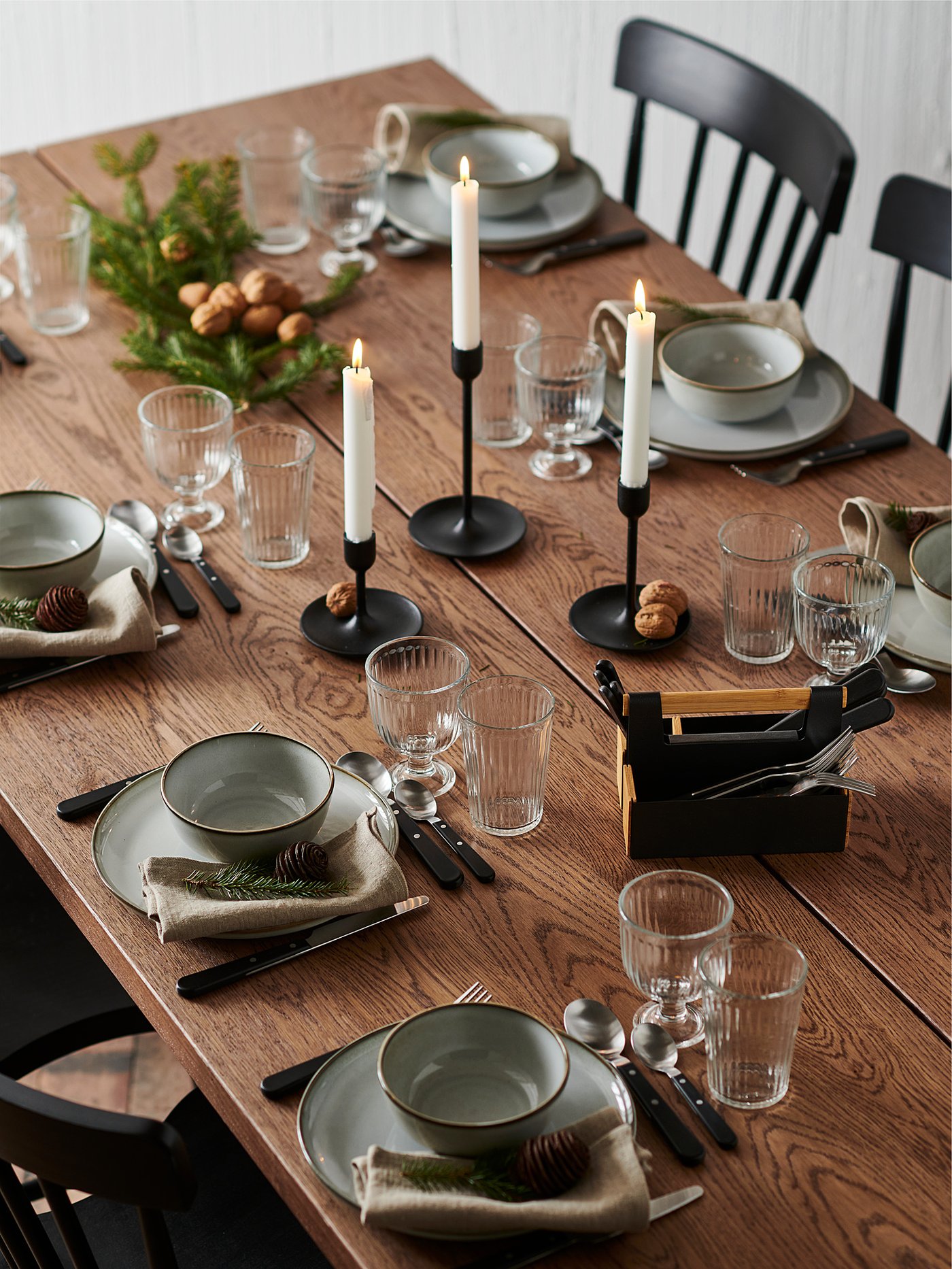 MÖRBYLÅNGA Table - chêne plaqué teinté brun 220x100 cm (86 5/8x39 3/8 ")