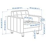MORABO Fauteuil, Djuparp bleu foncé et bois