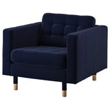 MORABO Fauteuil, Djuparp bleu foncé et bois
