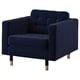 MORABO Fauteuil, Djuparp bleu foncé et bois