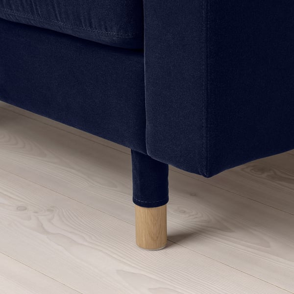 MORABO Fauteuil, Djuparp bleu foncé et bois