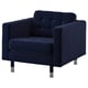 MORABO Fauteuil, Djuparp bleu foncé et métal