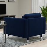 MORABO Fauteuil, Djuparp bleu foncé et métal