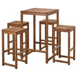 NÄMMARÖ Table haute et 4 tabourets, extérieur/teinté brun clair, 24 3/4x24 3/4 "