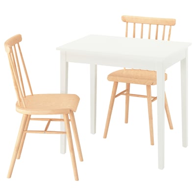 NÄSINGE / HÖGVED Table et 2 chaises, blanc/bouleau plaqué, 31 1/2x23 5/8 "