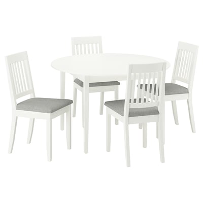 NÄSINGE / NÄSINGE Table et 4 chaises, blanc/blanc Tibbleby beige-gris, 47 1/4 "