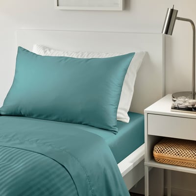 NATTJASMIN Drap plat, bleu-vert, Lit 1 place, très grand