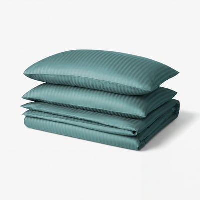 NATTJASMIN Housse de couette et taie(s), bleu-vert, 2 places/grand 2 places