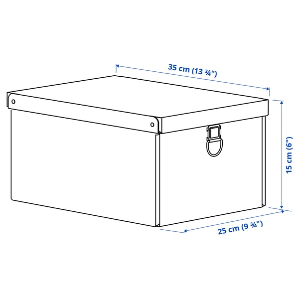 NIMM Boîte de rangement avec couvercle, noir, 9 ¾x13 ¾x6 "