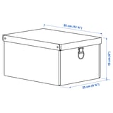 NIMM Boîte de rangement avec couvercle, noir, 9 ¾x13 ¾x6 "