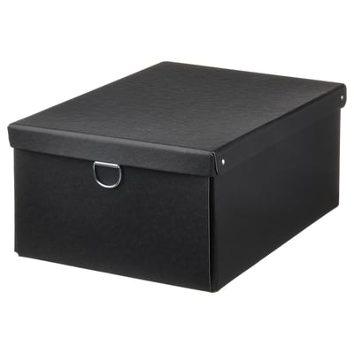 NIMM Boîte de rangement avec couvercle, noir, 9 ¾x13 ¾x6 "