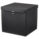 NIMM Boîte de rangement avec couvercle, noir, 12 ½x11 ¾x11 ¾ "