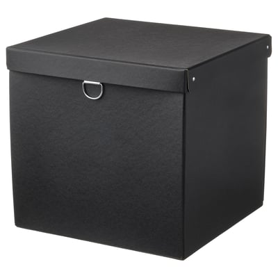 NIMM Boîte de rangement avec couvercle, noir, 12 ½x11 ¾x11 ¾ "