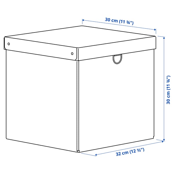 NIMM Boîte de rangement avec couvercle, noir, 12 ½x11 ¾x11 ¾ "
