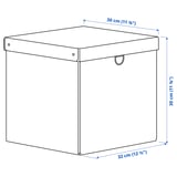 NIMM Boîte de rangement avec couvercle, noir, 12 ½x11 ¾x11 ¾ "