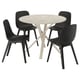 NORRMJÖLE / ODGER Table et 4 chaises, marbré beige/anthracite, 41 3/8 "