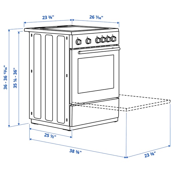 ÖRMINGE Cuisinière à tabl cuisson induction, acier inox, 24 "