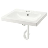 ORRSJÖN Lavabo avec siphon, blanc 4" centré, 25x21 3/4 "
