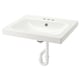 ORRSJÖN Lavabo avec siphon, blanc 4" centré, 25x21 3/4 "