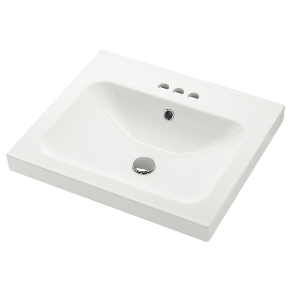 ORRSJÖN Lavabo, blanc 4" centré, 25x21 3/4 "