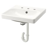 ORRSJÖN Lavabo semi-encastré avec siphon, blanc largeur 20 cm (8"), 20x19 5/8 "