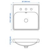 ORRSJÖN Lavabo semi-encastré avec siphon, blanc largeur 20 cm (8"), 20x19 5/8 "
