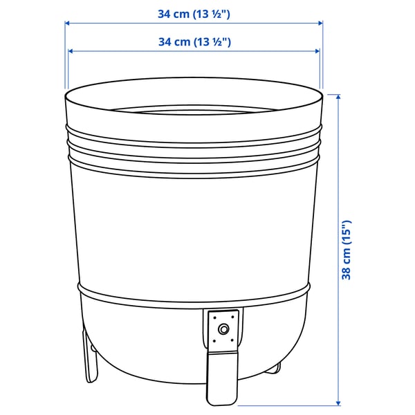 PÄRLRÖNN Cache-pot, intérieur/extérieur/noir, 12 ½ "