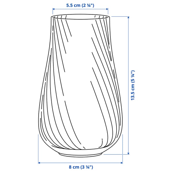 PÅSKÖTRÄD Vase, verre/brun clair, 5 ¼ "