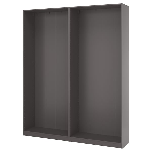 PAX 2 caissons armoire, gris foncé, 78 5/8x13 3/4x93 1/8 "
