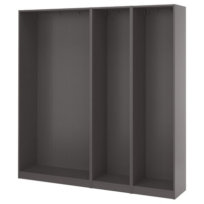 PAX 3 caissons armoire, gris foncé, 78 5/8x13 3/4x79 1/4 "
